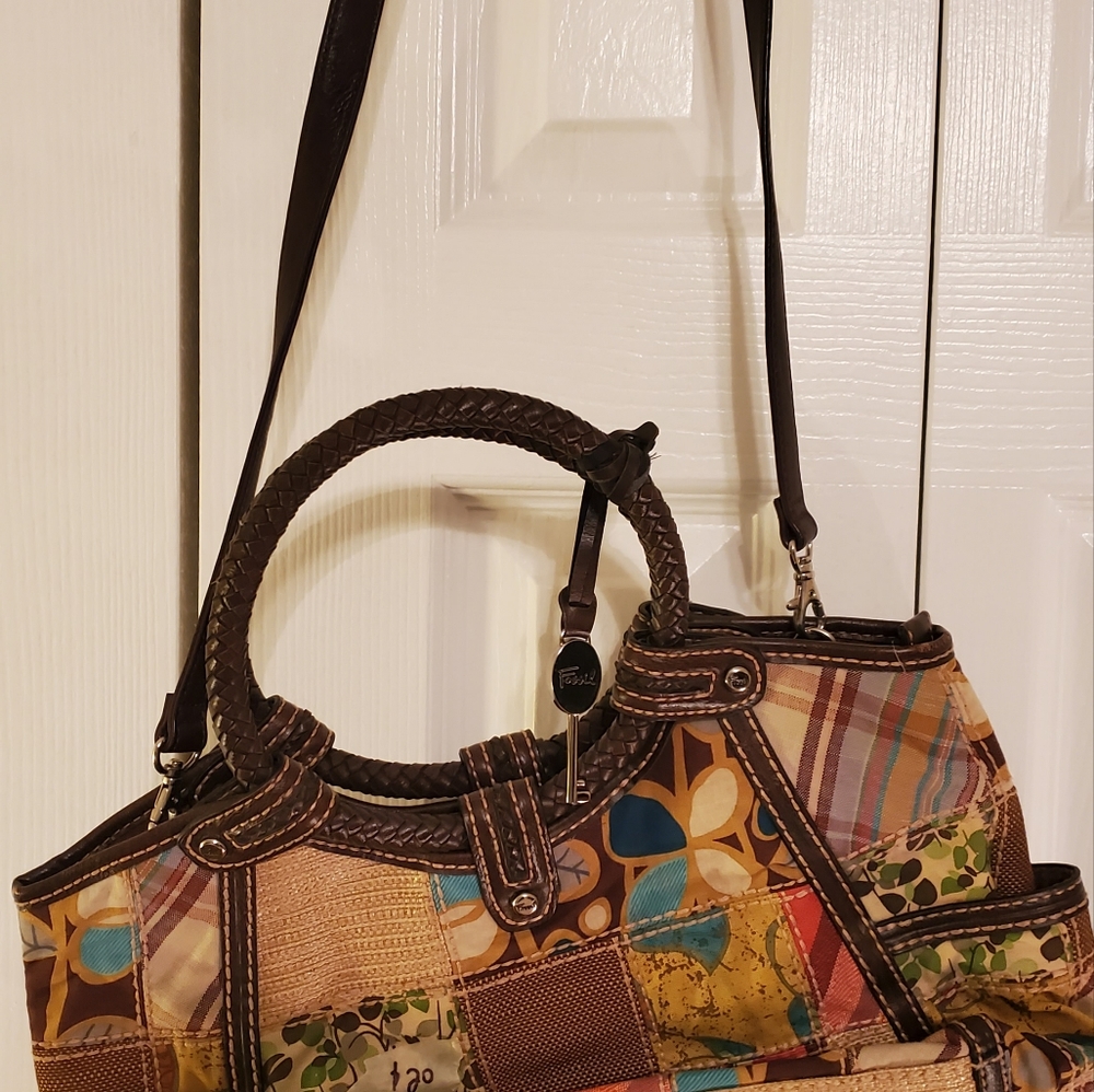 Fossil patchwork purse